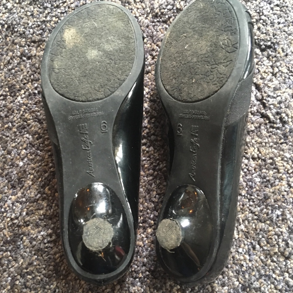 American Eagle Black Bow Kitten Heels - Picture 4 of 7